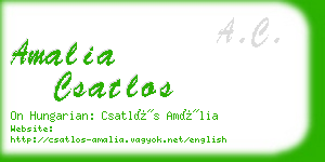 amalia csatlos business card